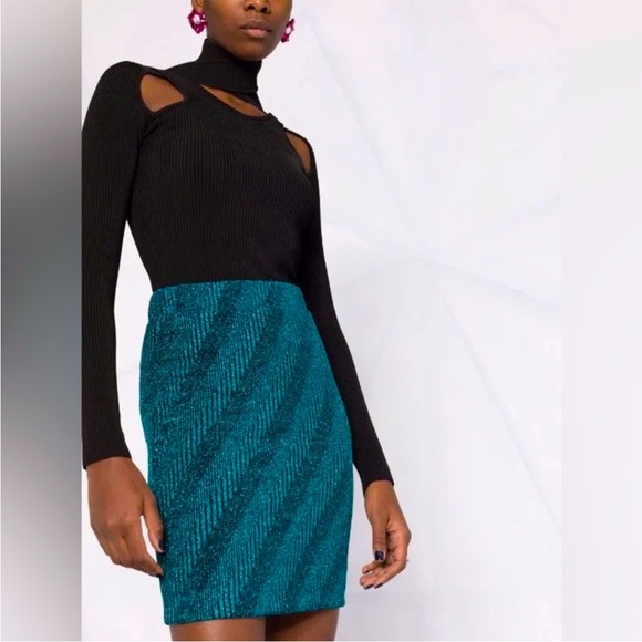 ROTATE BY BIRGER CHRISTENSEN | metallic skirt - Picture 3 of 5